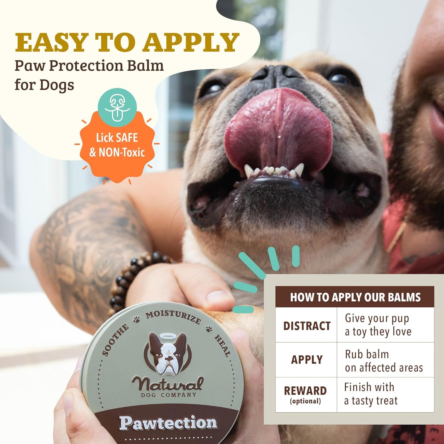 Pawtection, 1 Oz Tin, Veterinarian-Approved, All-Natural Dog Paw Balm and Moisturizer, Nourishing Dog Paw Protector for Rough Terrain and Harsh Temperatures